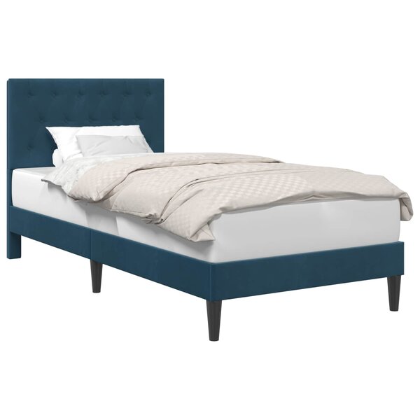 vidaXL Cadre de lit avec tête de lit Bleu 90 x 190 cm Velours