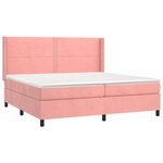 vidaXL Sommier à lattes de lit matelas et LED Rose 200x200 cm Velours