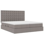 vidaXL Lit de Rangement avec tête de lit Taupe 200 x 200 cm Tissu
