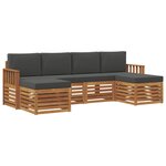 vidaXL Ensemble de canapés d'extérieur 6 pc Naturel et Anthracite