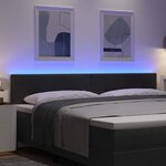 vidaXL Tête de lit LED avec bandes LED Noir 200 cm Velours