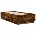 vidaXL Cadre de lit avec LED sans matelas chêne fumé 75x190 cm