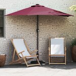 vidaXL Parasol de jardin Rouge bordeaux 294 x 150 x 224 cm tissu