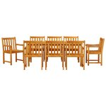 vidaXL Ensemble de salle à manger pour jardin 9 Pièces Marron