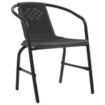 vidaXL Ensemble de Salle à Manger de Jardin 5 Pièces Noir Poly Rotin