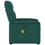 vidaXL Fauteuil inclinable de massage électrique Vert foncé Tissu