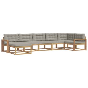 vidaXL Ensemble de canapés d'extérieur 7 pc Blanc et gris clair