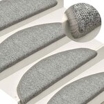 vidaXL Tapis d'escalier 30 pièces 56 x 17 x 3 cm Gris clair Demi-rond