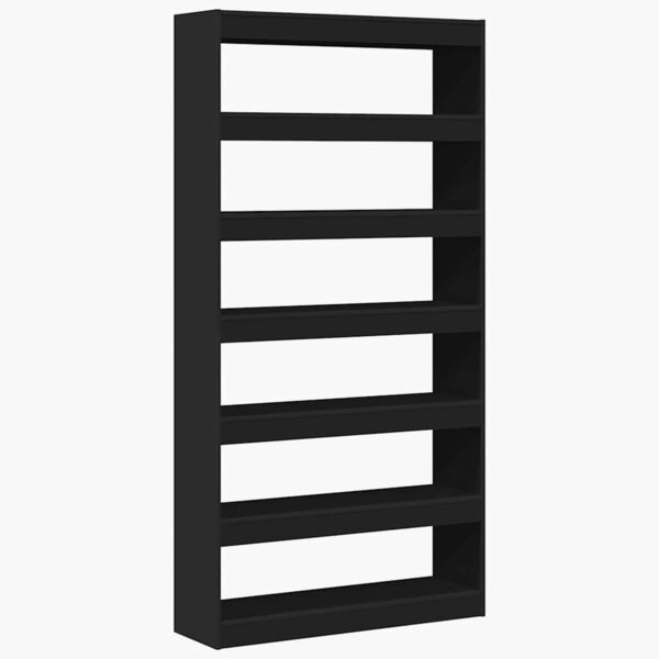 vidaXL Bibliothèque Noir Bois d'ingénierie