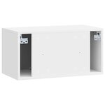vidaXL Meuble TV mural Montage mural Blanc brillant 59 5 x 31 x 30 cm