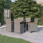 vidaXL Ensemble à manger de jardin avec coussins 7 Pièces Gris