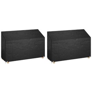 vidaXL Housses de banc de jardin 2 Pièces 8 œillets 190x70x70/88 cm PE