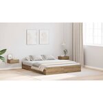 vidaXL Cadre de lit avec rangement Chêne artisanal 140 x 190 cm