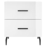 vidaXL Tables de chevet 2 Pièces blanc brillant 40x35x47 5 cm