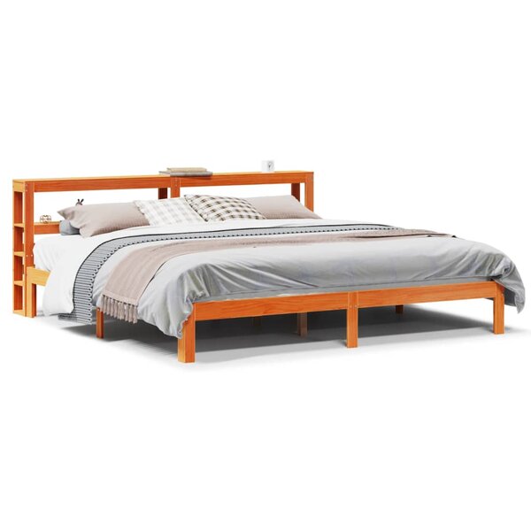 vidaXL Cadre de lit sans matelas cire marron 180x200cm bois pin massif