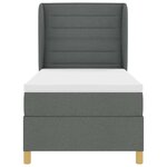 Lit Box Spring vidaXL avec matelas gris foncé 100x200 cm en tissu