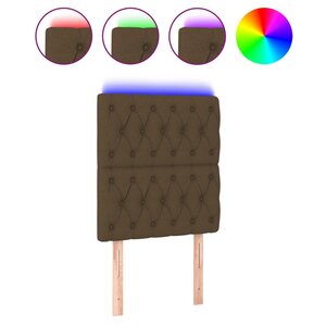 vidaXL Tête de lit à LED Marron foncé 80x7x118/128 cm Tissu