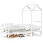 vidaXL Lit de jour avec toit blanc 90x190 cm bois de pin massif