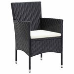 vidaXL Ensemble de salle à manger pour jardin 7 pc Noir polyrotin