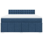 vidaXL Sommier à lattes de lit avec matelas Bleu 180x200 cm Tissu