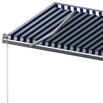 vidaXL Auvent manuel rétractable sur pied 500x350 cm Bleu/Blanc