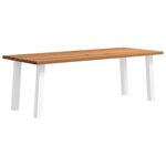 vidaXL Table à manger marron clair bois de chêne massif rectangulaire