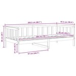 vidaXL Lit de jour sans matelas blanc bois de pin massif 90x200 cm