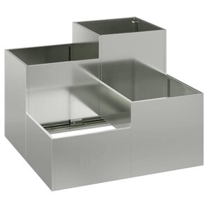 vidaXL Cache-pot de jardin Argent 80 x 80 x 60 cm Acier galvanisé