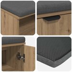 vidaXL Banc d'entrée avec coussin Uni Chêne artisanal 60 x 38 x 46 cm