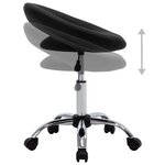 Chaise fauteuil siège de travail roulante similicuir noir 02_0024079