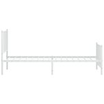 vidaXL Cadre de lit métal sans matelas avec pied de lit blanc 90x200cm
