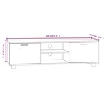 vidaXL Meuble TV Chêne fumé 140x40 5x35 cm Bois d'ingénierie