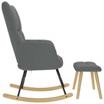vidaXL Chaise à bascule avec repose-pied Gris foncé Tissu