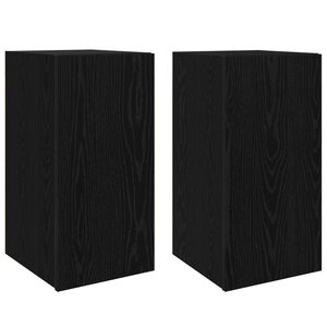 vidaXL Meuble TV Montage mural 2 Pièces Chêne noir Bois d'ingénierie