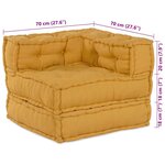 vidaXL Canapé modulaire 2 Pièces Jaune 70 x 70 x 56 cm tissu