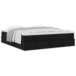 VidaXL Cadre de lit ottoman avec matelas noir 200x200cm tissu