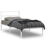 vidaXL Cadre de lit métal avec tête de lit blanc 107x203 cm