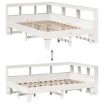 vidaXL Lit bibliothèque sans matelas blanc 120x200 cm bois pin massif
