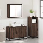 vidaXL Ensemble de meubles de salle de bain 3 Pièces Chêne marron