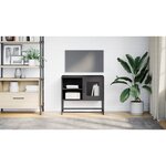 vidaXL Meuble TV noir 68x39x60 5 cm acier