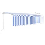 vidaXL Auvent rétractable automatique avec store 5x3 m Bleu et blanc