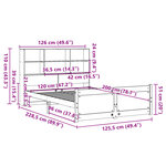 vidaXL Lit bibliothèque sans matelas blanc 120x200 cm bois pin massif