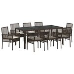 vidaXL Ensemble de salle à manger de jardin 9 pièces en poly rattan brun