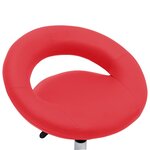 Chaise fauteuil siège de travail roulante similicuir rouge 02_0024080