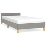 vidaXL Cadre de lit avec tête de lit Gris clair 90x200 cm Tissu
