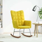 vidaXL Chaise à bascule Jaune Velours