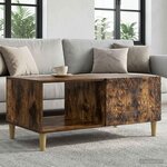 vidaXL Table basse Chêne fumé 90 x 50 x 40 cm Bois d'ingénierie
