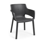 Lots de 6 Fauteuils monoblocs - empilables en résine de synthese - forme cabriolet - imitation rotin tressé - ALLIBERT BY KETER - E