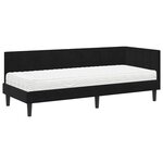 vidaXL Cadre de lit d'angle avec matelas 2 Pièces Noir Velours