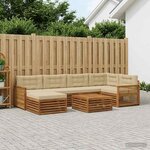 vidaXL Ensemble de canapés d'extérieur 7 pc Naturel et Beige